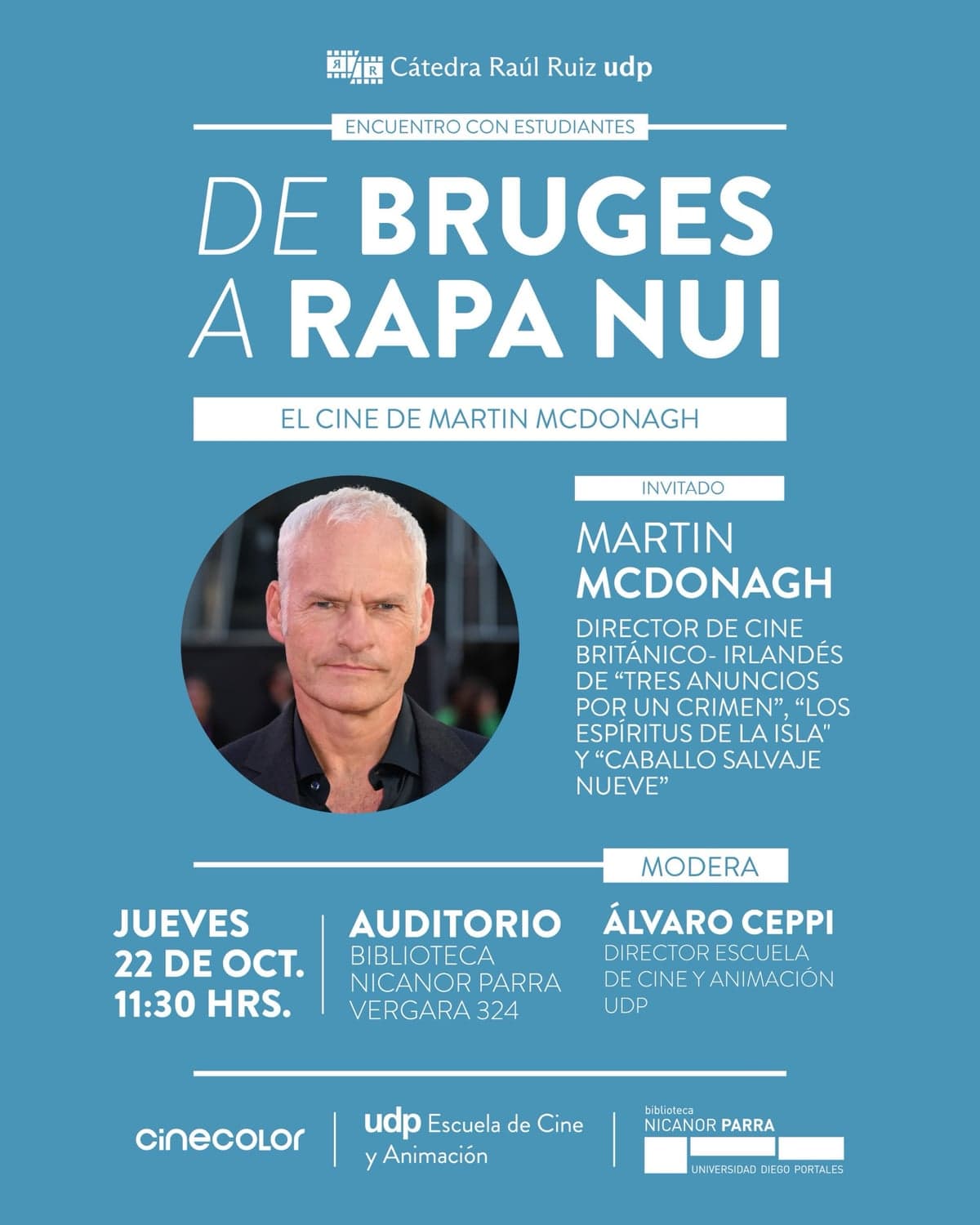 Martin McDonagh en Biblioteca Nicanor Parra