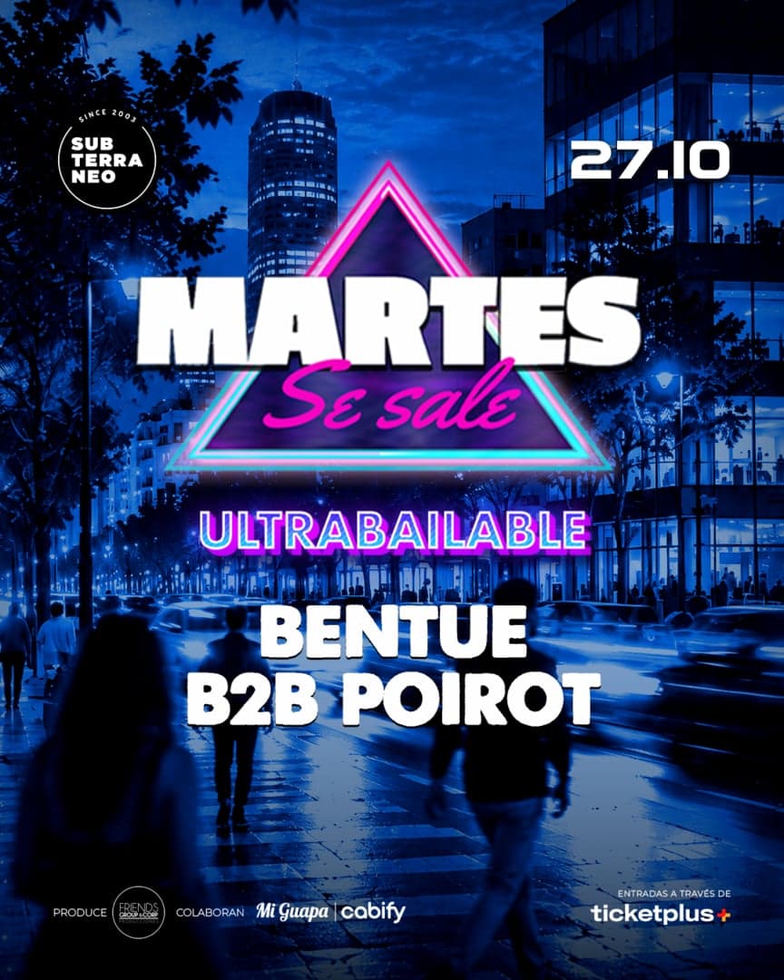 MARTES SE SALE! - MARTES 27 OCTUBRE - Club Subterraneo (+21)