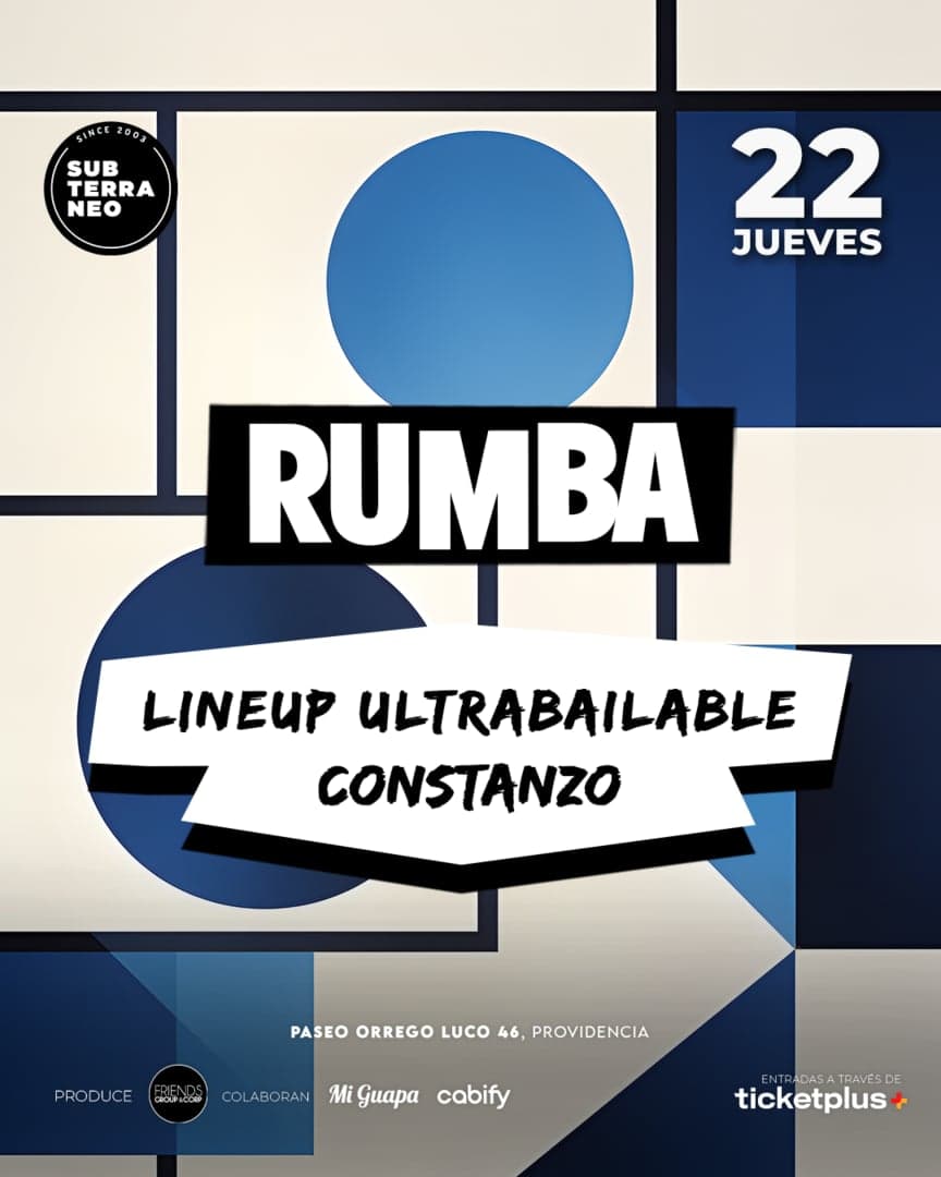 RUMBA Full Ultrabailable - JUEVES 22 OCTUBRE - Club Subterraneo (+21M & +23H)